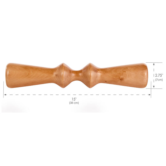 EarthLite Wooden Back Roller, Deep Tissue Massage Tool