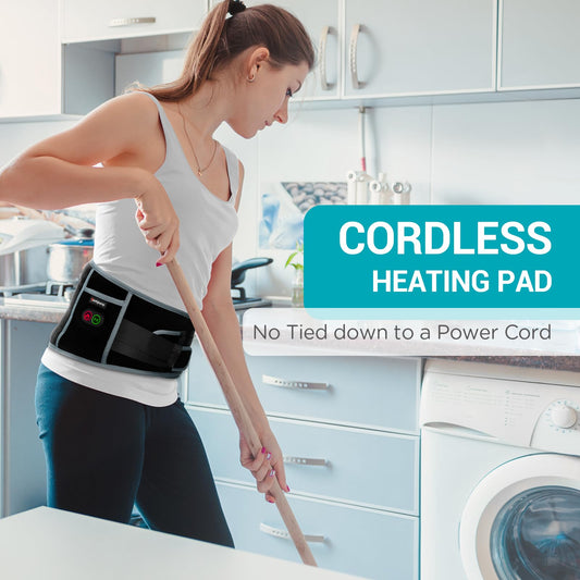 Comfytemp Cordless Heating Pad Massager, Portable Back Relief