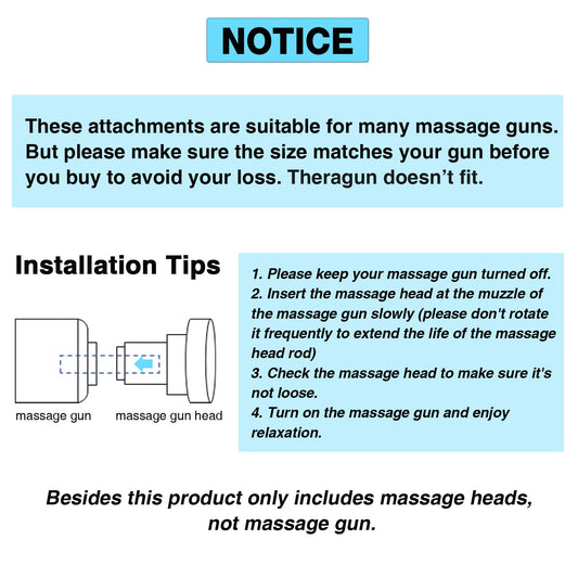 AiRelax Massage Gun Attachments, 15 PCS Set