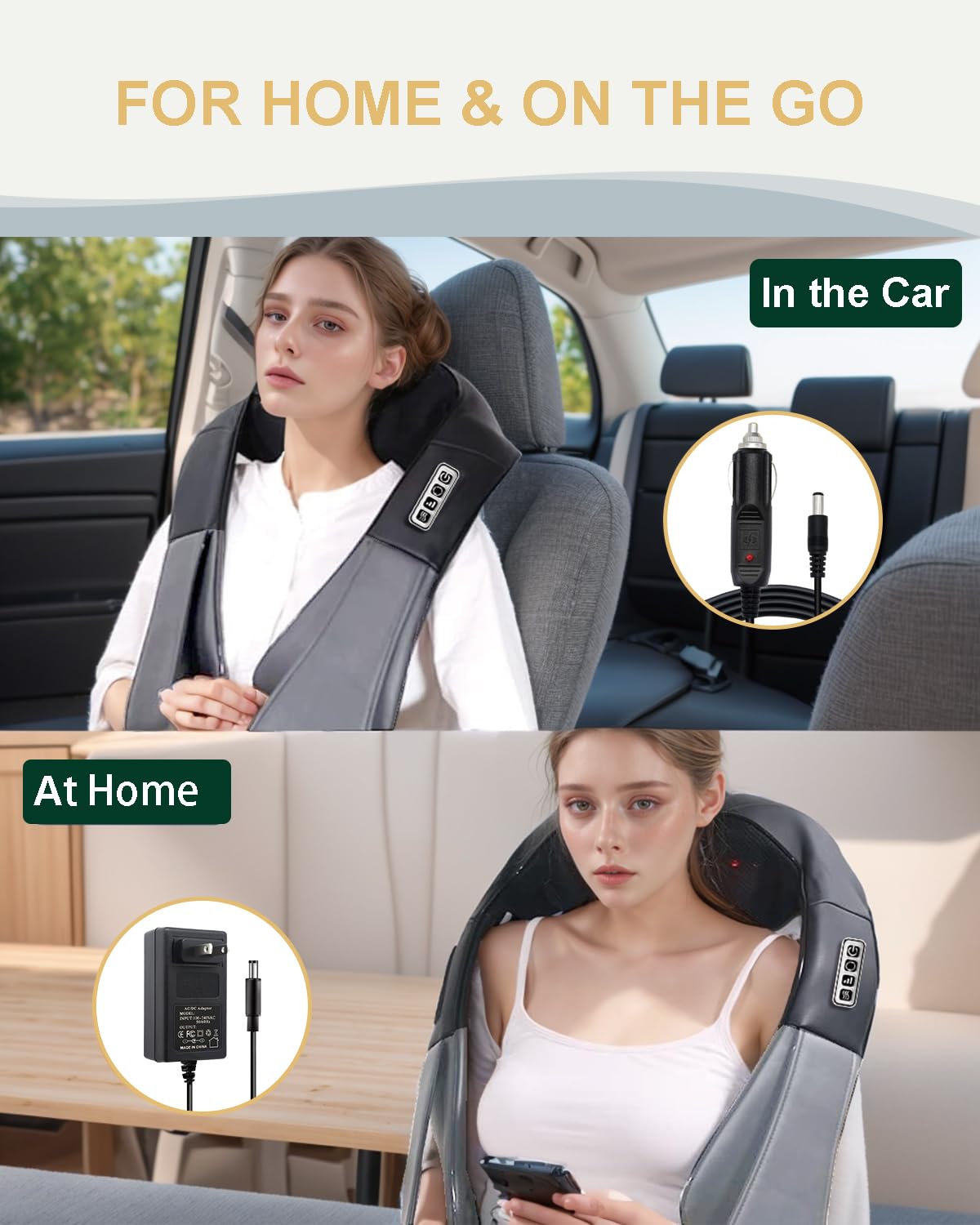 HELPHIER Neck Massager with Heat, Shiatsu Massage Pillow