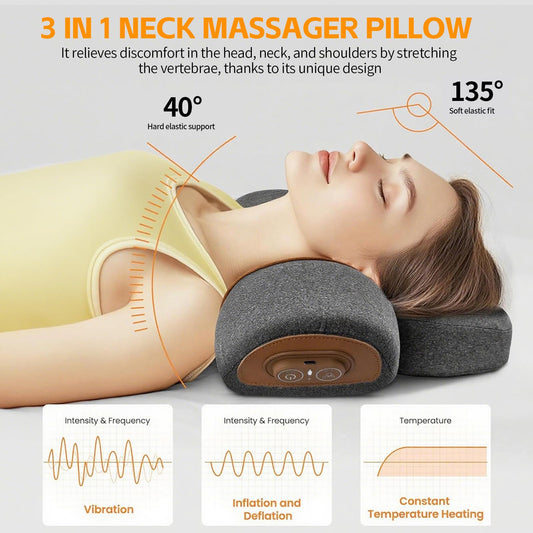 Leedpart 3-in-1 Neck Massager Pillow with Heat