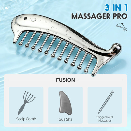 InfiniteRelax Metal Scalp Massager Comb