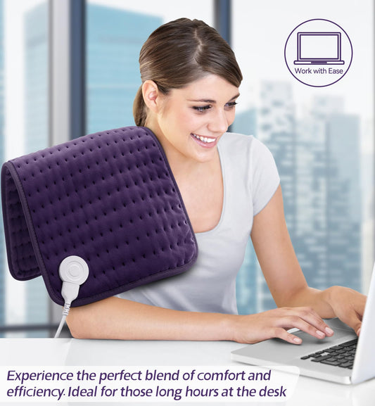 Electric Heating Pad for Back & Neck, 6 Heat Levels