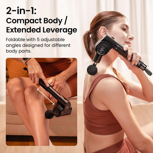 NAPRE Foldable Massage Gun, 32 Speeds, Portable Deep Tissue Massager