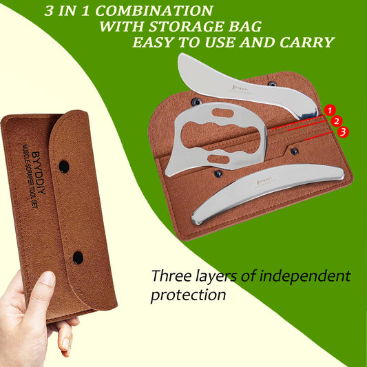 BYYDDIY 3-in-1 Gua Sha Scraper Set
