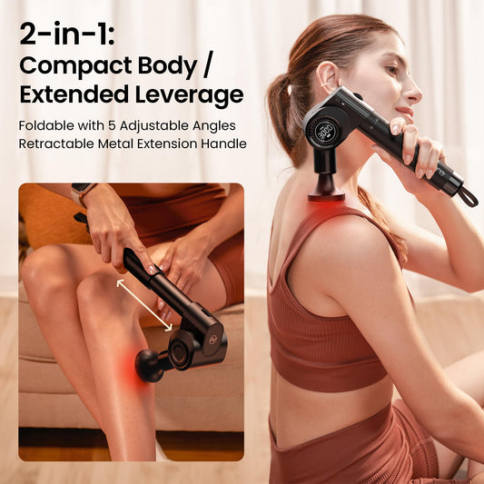 NAPRE Massage Gun with Heat, Foldable, 32 Speeds, Portable