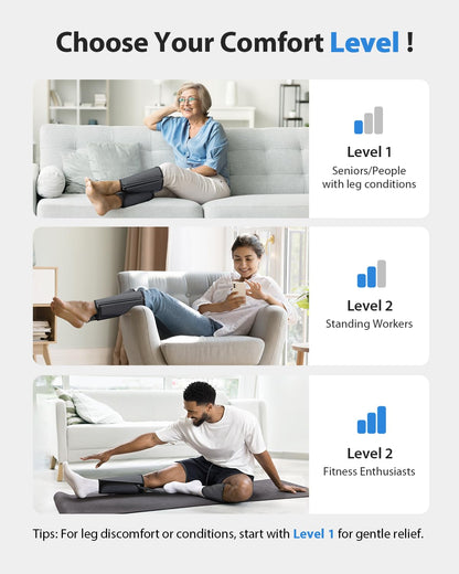 CINCOM Leg Compression Massager, 2 Modes, 3 Levels