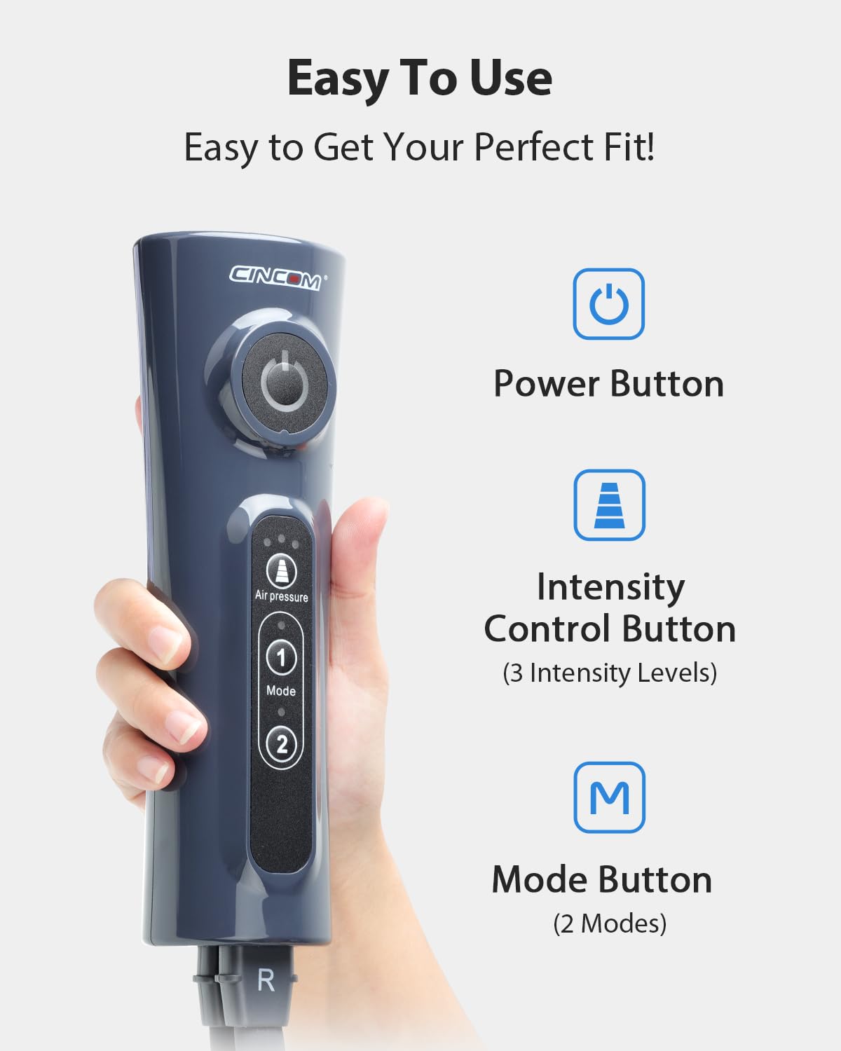 CINCOM Leg Compression Massager, 2 Modes, 3 Levels