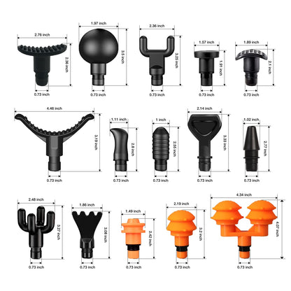 AiRelax Massage Gun Attachments, 15 PCS Set