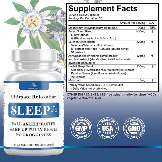 Natural Sleep Aid Supplement with Melatonin & Magnesium