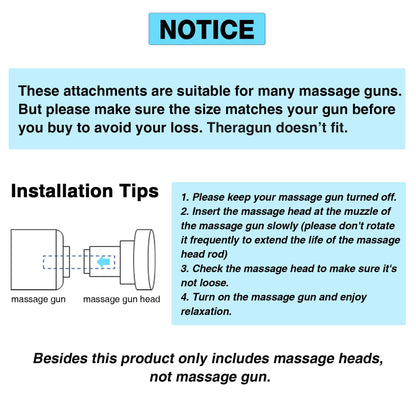 AiRelax Massage Gun Attachments, 15 PCS Set
