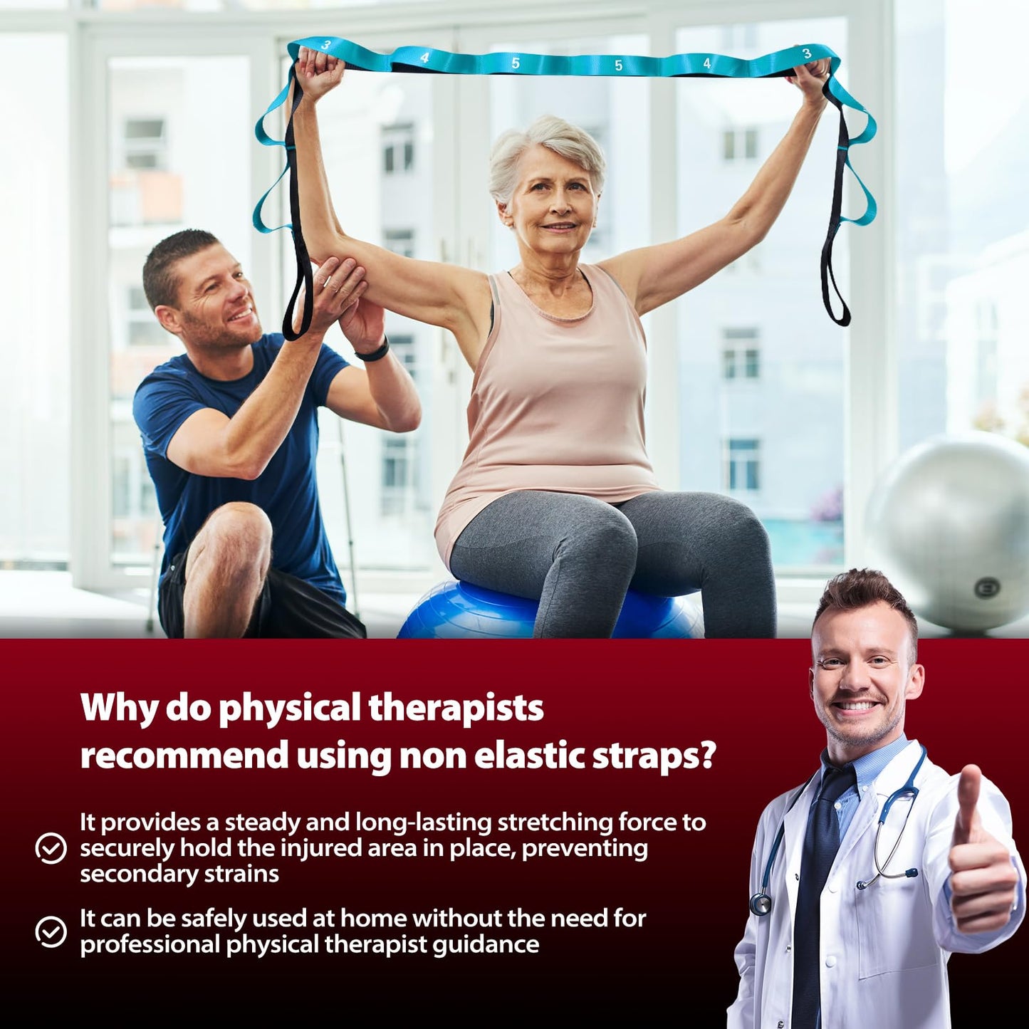 Acozycoo Stretch Strap, 10 Loops Flexibility Band