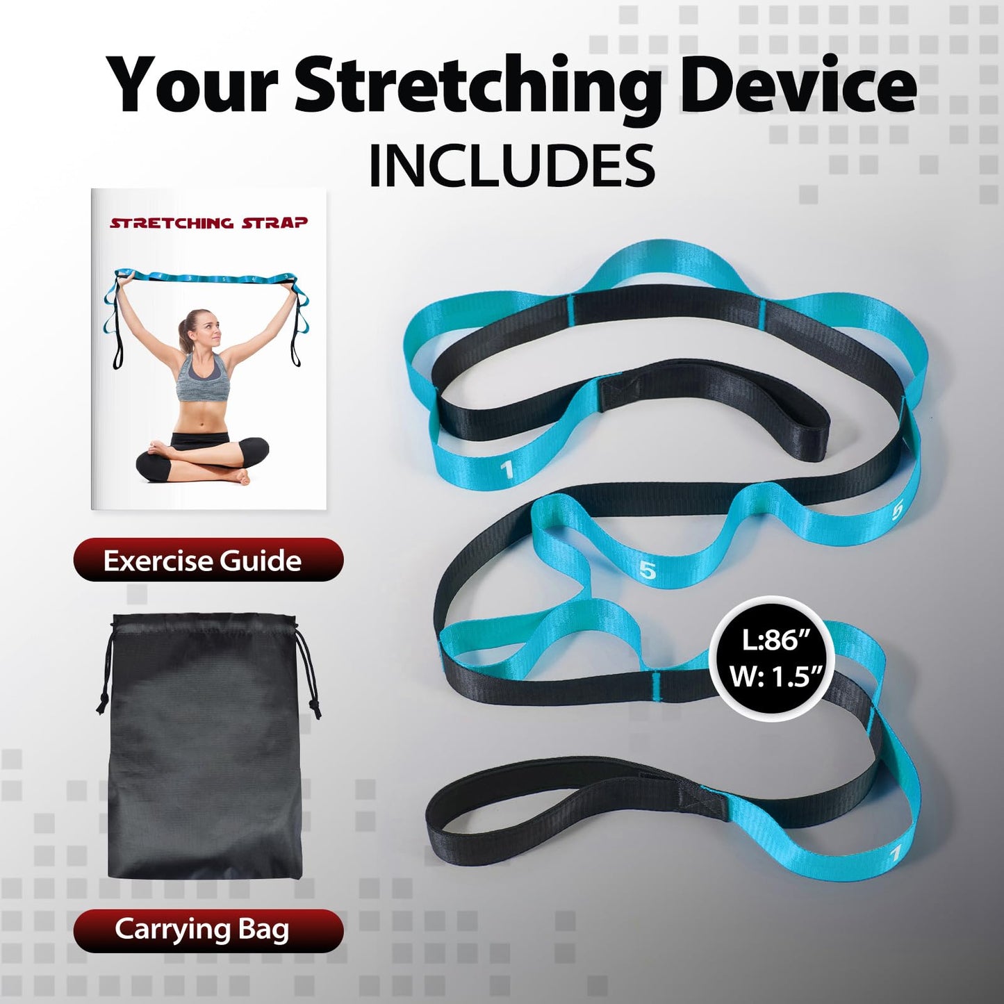 Acozycoo Stretch Strap, 10 Loops Flexibility Band