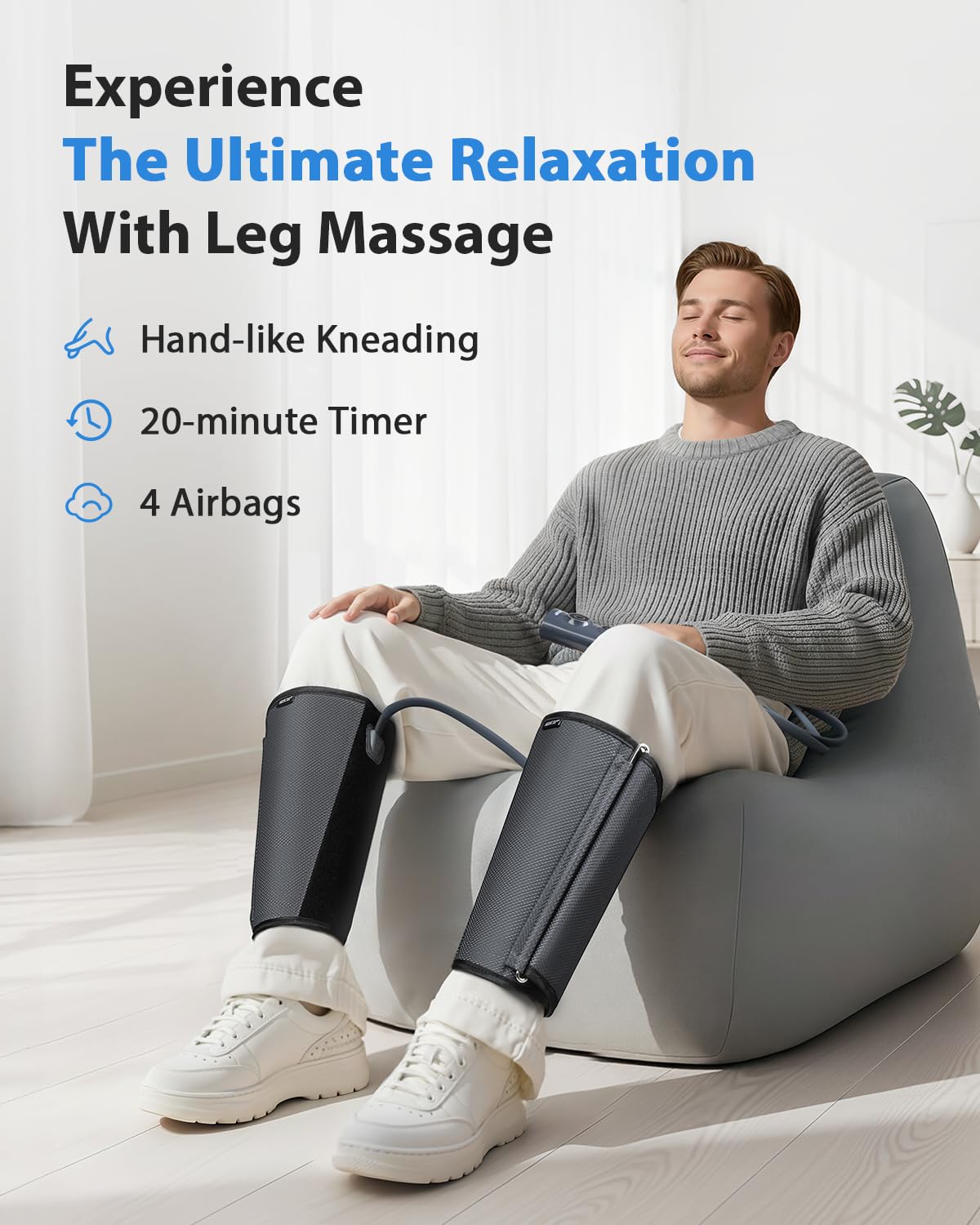 CINCOM Leg Compression Massager, 2 Modes, 3 Levels