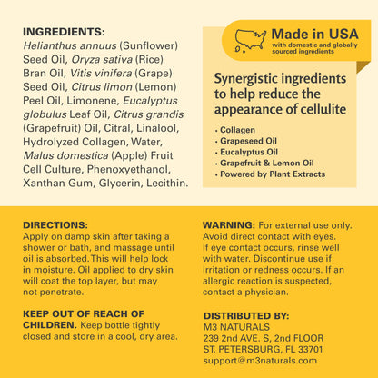 Anti Cellulite Massage Oil, Firming Body Care